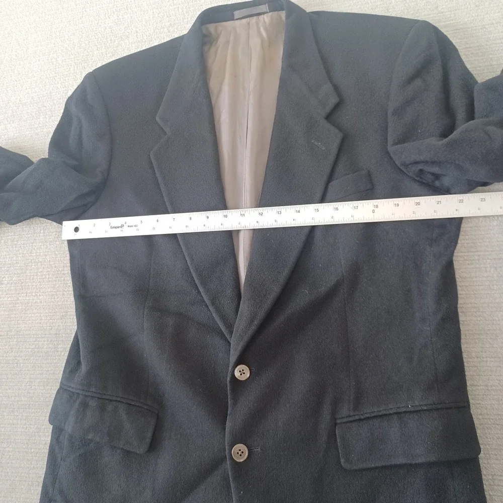 Alan Lebow Cashmere Sport Coat Blazer Mens 44R Black‎ Single Breast Soft